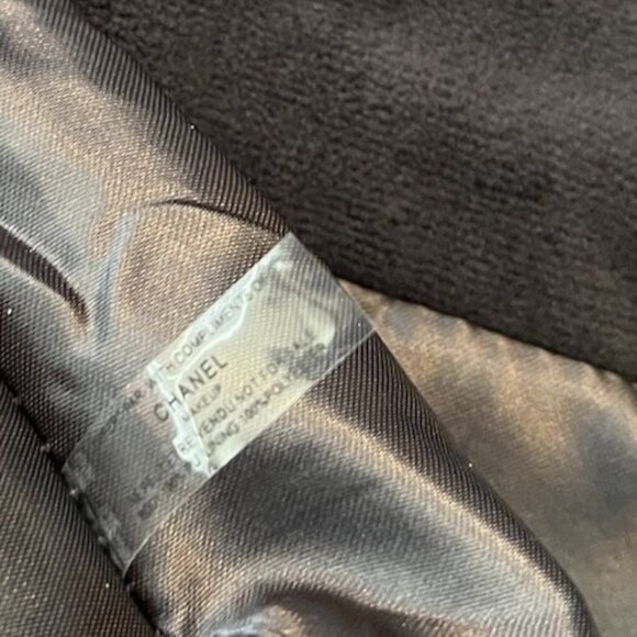 Chanel Precision Black Coco Mark Logo Crossbody Shoulder Bag Faux Fur Authentic - Picture 9 of 9